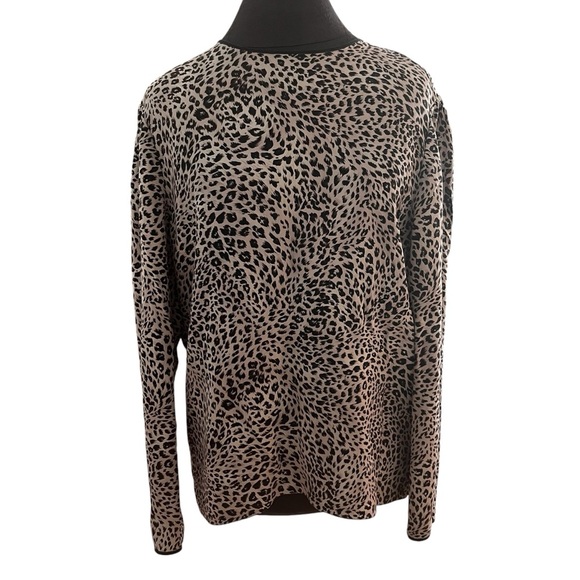 Dana Buchanan Silk Animal Print Blouse 14/Large - Picture 1 of 9